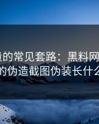 灰色流量的常见套路：黑料网app最常见的伪造截图伪装长什么样