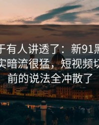 这回终于有人讲透了：新91黑料表面平静其实暗流很猛，短视频切片把之前的说法全冲散了