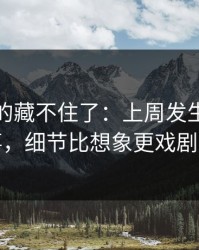 这回真的藏不住了：上周发生的那件事，细节比想象更戏剧化