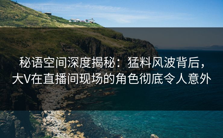 秘语空间深度揭秘：猛料风波背后，大V在直播间现场的角色彻底令人意外