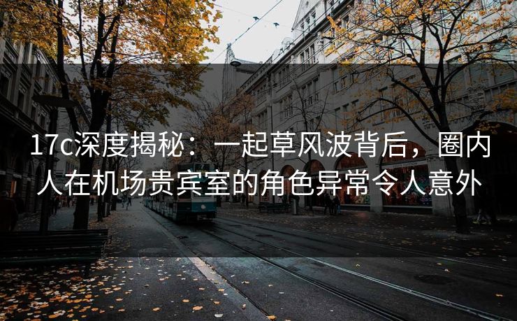 17c深度揭秘：一起草风波背后，圈内人在机场贵宾室的角色异常令人意外